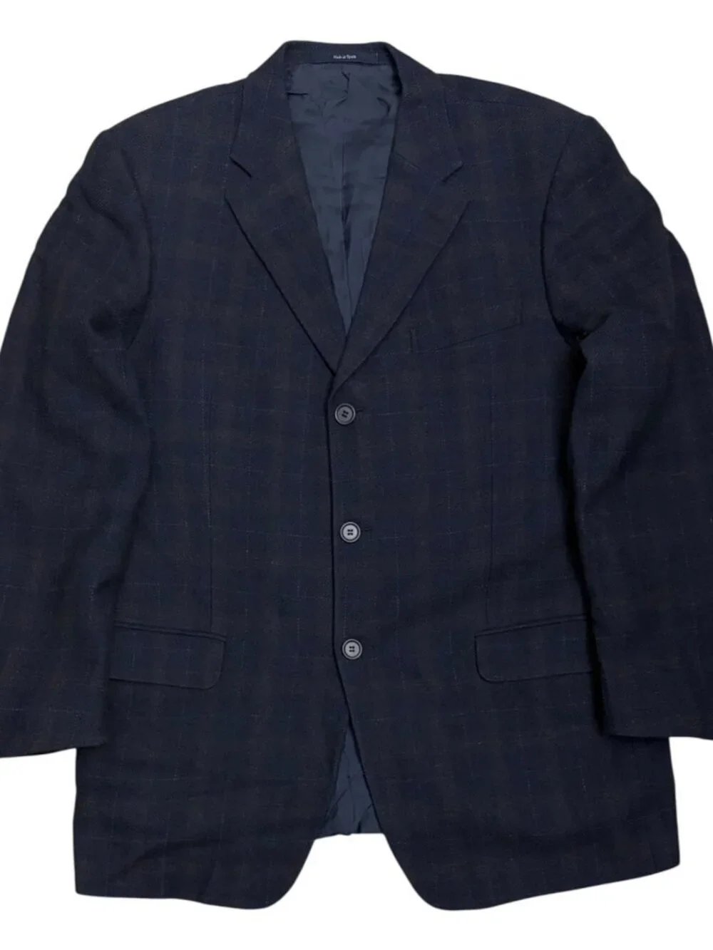 $4000 ZEGNA Luxury Designer Plaid Blue WOOL Business Blazer Jacket Mens 44R